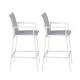 Gardeon 2PC Outdoor Bar Stools Dining Chairs Patio Furniture Garden Steel Textilene White