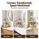 Artiss Bathroom Corner Shelf Countertop Organiser Vanity Storage Rack White Gold