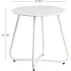 Metal Outdoor Side Table – Round Patio Table, Rust-Resistant Small End Coffee Table for Balcony, Garden, Porch, Living Room & Bedroom – Portable Accent Table for Indoor Outdoor Use, White