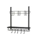 Refrigerator Hanging Shelf Nail Free with Hooks Black Refrigerator Spice Rack for Home Kitchen Double Layer