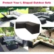 L-shaped garden bench cover - Garden furniture cover - L-shaped garden furniture protective cover with drawstrings at the bottom - Protective cover for L-shaped lounge set - Weatherproof - 210D L-shaped garden furniture tarpaulin - Black - 286 × 222 × 82c
