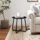 Outdoor Metal Side Table – Rust-Resistant Patio Small Round End Table, Accent Coffee Table for Balcony, Garden, Porch, Living Room & Bedroom – Lightweight Portable Plant Stand, Black