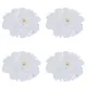 4 Pieces Flower Placemat, 3D Flower Placemats, Flower Shape Placemat, Heat-Resistant And Washable Placemat for Dining Table, White