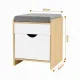 Artiss Storage Ottoman with Drawer 100kg Capacity Footrest Cushion Pine