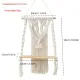 Wall Hanging Shelf - Tier Wall Shelves with Handmade Woven Rope - Boho Shelves Organizer Hanger for Kitchen, Bathroom, Home Storage, Floating Indoor Plant Wall Shelf (white)
