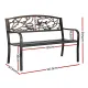 Gardeon Outdoor Bench Seat Garden Steel Outdoor Furniture 3 Seater Park Bronze