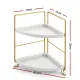 Artiss Bathroom Corner Shelf Countertop Organiser Vanity Storage Rack White Gold
