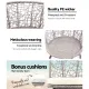 Gardeon 3PC Bistro Set Outdoor Furniture Rattan Table Chairs Patio Garden Cushion Grey