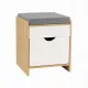 Artiss Storage Ottoman with Drawer 100kg Capacity Footrest Cushion Pine