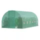 Walk-in Tunnel Greenhouse, 19.4x9.7x7.4 ft Hoop House Greenhouse Tunnel, Plant Hot House with Galvanized Steel Frame, Green PE Cover, Swing Door and 12 Roll-up Windows for Outdoor