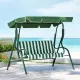 Gardeon Outdoor Swing Chair Garden Bench Furniture Canopy 3 Seater White Green