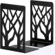 Book Ends, Bookends, Book Ends for Shelves, Bookends for Shelves, Bookend, Book Ends for Heavy Books, Book Shelf Holder Home Decorative, Metal Bookends, Bookend Supports, Book Stoppers (1 Pair, Black)