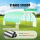 Walk-in Tunnel Greenhouse, 19.4x9.7x7.4 ft Hoop House Greenhouse Tunnel, Plant Hot House with Galvanized Steel Frame, Green PE Cover, Swing Door and 12 Roll-up Windows for Outdoor