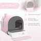 Fully Enclosed Cat Litter Pan Large Litter Box with Drawer Cat Toilet Tray - Green