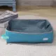 Travel Cat Litter Box, Leak-Proof Portable Litter Box, Collapsible Toilet Tray Carrier for Small Medium Cats (M Blue)