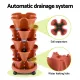 Green Fingers Raised Garden Bed 5 Tier Vertical Garden Brick Red Strawberry Stackable Planters Herbs Petunias