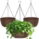 Hanging Planters for Outdoor Plants, 3 Pack 10 Inch Hanging Baskets for Plants Outdoor with Rustproof Chain, Fabric Hanging Pots for Plants, Hanging Planter for Balcony Porch Deco