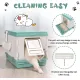 YES4PETS XL Portable Cat Toilet Litter Box Tray Foldable House with Handle and Scoop Green