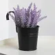 Metal Railing Planter Pots, 4 Pack Hanging Flower Buckets for Balcony Garden Fence Decor, Black, 4 Inch, for Garden Yard and Outdoor Use