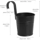 Metal Railing Planter Pots, 4 Pack Hanging Flower Buckets for Balcony Garden Fence Decor, Black, 4 Inch, for Garden Yard and Outdoor Use