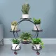 6 Pot Plant Stand with Wheels 4 Tier Rolling Plant Shelf Flower Display Rack Black