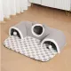 Grey M size Cat Tunnel Bed House 4-Season Universal Removable Washable U-Shaped Cat Cave with Multi-Entrance, Plush Hideaway Pet Nest with Detachable Mat for Indoor Cats, Non-Slip Bottom, Multi-Cat Friendly
