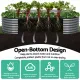 Green Fingers 3 Pcs Raised Garden Bed Kit Oval Galvanized Steel Planter Boxes 320x80x42cm, Heavy Duty Metal Elevated Garden Bed for Vegetables Flowers Herbs, with Safety Edging, Gloves & Pegs Included