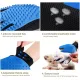 Pet Glove - Brush Glove For Dogs And Cats - Glove Brush - Grooming Gloves - Grooming Brush For Pets - For Cat Dog Horse Rabbit Animal - Blue - 1 Pair