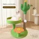 Yellow Cactus Pineapple Cat Tree with Scratching Post & Cozy Perch - Multi-Level Cat Tower with Flower Platform and Hanging Ball for Indoor Cats