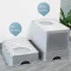Large Fully Enclosed Cat Litter Box Cat Toilet Pet Litter Tray Odor Control - Yellow