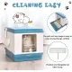 YES4PETS XL Portable Cat Toilet Litter Box Tray Foldable House with Handle and Scoop Blue