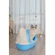 YES4PETS Large Hooded Cat Toilet Litter Box Tray House With Scoop Blue