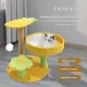 Yellow Cactus Pineapple Cat Tree with Scratching Post & Cozy Perch - Multi-Level Cat Tower with Flower Platform and Hanging Ball for Indoor Cats