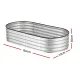 Green Fingers Raised Garden Bed Galvanised Oval Metal Planter Box Large Outdoor 150x70x30cm Silver