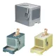Large Fully Enclosed Cat Litter Box Cat Toilet Pet Litter Tray Odor Control - Yellow