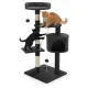 CARLA HOME 140cm Cat Tree for Indoor Cats with Plush Perch, Sisal Scratching Posts & Condo for Kittens & Adult Cats (Dark Grey)