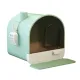 Fully Enclosed Cat Litter Pan Large Litter Box with Drawer Cat Toilet Tray - Green