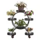 6 Pot Plant Stand with Wheels 4 Tier Rolling Plant Shelf Flower Display Rack Black
