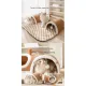 Brown  M size Cat Tunnel Bed House 4-Season Universal Removable Washable U-Shaped Cat Cave with Multi-Entrance, Plush Hideaway Pet Nest with Detachable Mat for Indoor Cats, Non-Slip Bottom, Multi-Cat Friendly