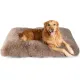 Fluffy Dog Crate Bed for Extra Large Dogs, Plush Faux Fur Pad, Calming Anti Anxiety XL Bed for Crate, Washable Soft Warm Dog Mat with Non-Slip Bottom - Camel - Size 23.6"L x 17.5"W