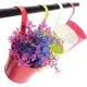 Flower Pots,10 Pcs Metal Iron Hanging Flower Plant Pots Balcony Garden Plant Planter Baskets Fence Bucket Pot 4'' Flower Holders with Detachable Hook