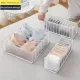 White Drawer Underwear Organiser Set - 3 Piece Mesh Storage Boxes for Bras Underwear Socks