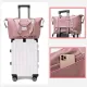 Foldable Travel Duffel Bag for Women, Large Capacity Folding Sports Gym Bag, Lightweight Waterproof Bag Holdall Tote Carry on Hand Luggage Overnight Weekender Bag Hospital Bag for Men Women (Pink)