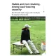 95CM Black Portable Folding Egg Roll Camping Table with Storage Bag & Mesh Net- Heavy-Duty Carbon Steel Picnic Table for 4-6 People