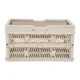Camping Picnic Basket Foldable Large Capacity Multifunction Handheld Camping Storage Basket Camping Storage Box Grey White S