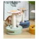 Green And Pink Sunflower Cat Scratching Post - 35cm Sisal Cat Tree with Plush Toys for Small Cats