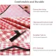 Picnic Blanket, Waterproof, Beach Blanket, Picnic Mat, Lightweight with Handle, Red Checked, Traveling, Outdoor Camping, Park