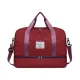 Luxury Duffle Bag Oversized Duffle Travel Bag Gym Bag Multiple Compartments Wet - Burgundy - Size 01