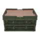 Camping Picnic Basket Foldable Large Capacity Multifunction Handheld Camping Storage Basket Camping Storage Box Green S