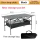 95CM Black Portable Folding Egg Roll Camping Table + 4-Pack 36CM Chairs with Storage Bag & Mesh Net- Heavy-Duty Carbon Steel Picnic Table for 4-6 People